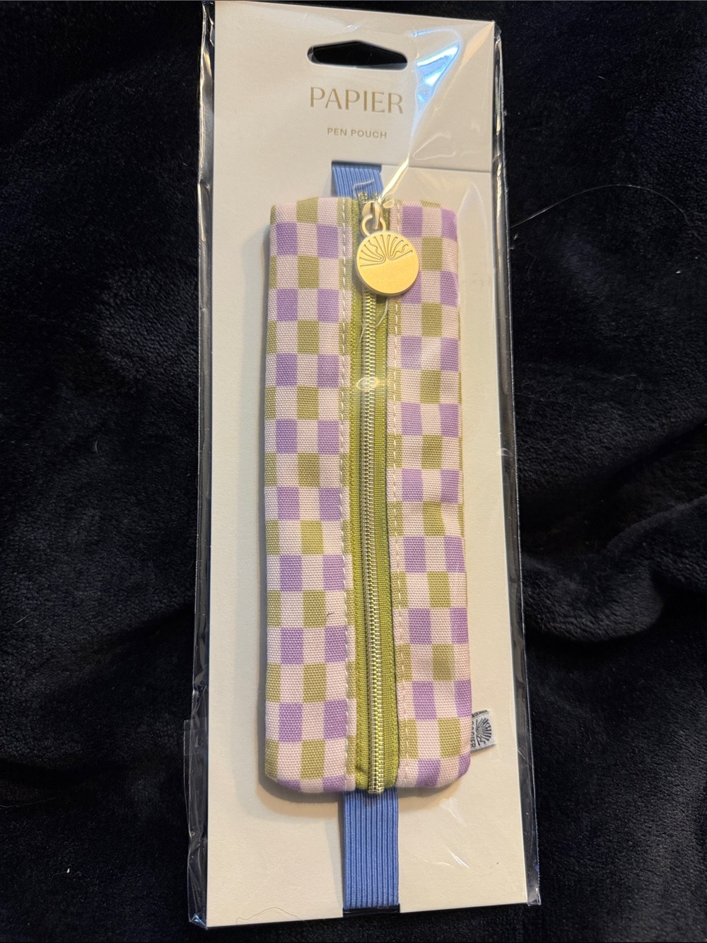 Lavender & Olive Check Pen Pouch